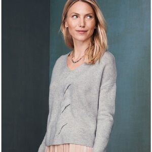 Garnet Hill Cashmere Twist-Cable Sweater